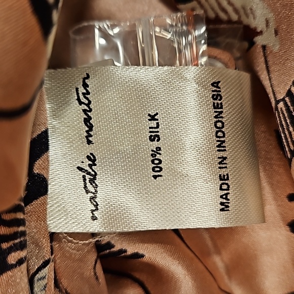 💕NATALIE MARTIN💕 Jasmine Dress ~ 100% Silk Lotus Print Champagne Medium M NWT - Picture 12 of 13